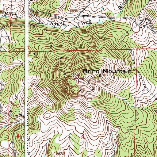 Topographic Map of Brind Mountain, CO