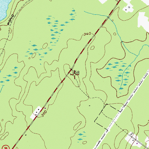Topographic Map of Woodbury Hill, ME