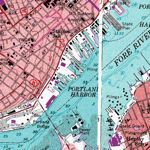 Topographic Map of Wrights Wharf, ME