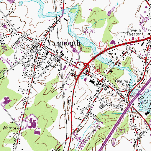 Topographic Map of Yarmouth Academy, ME
