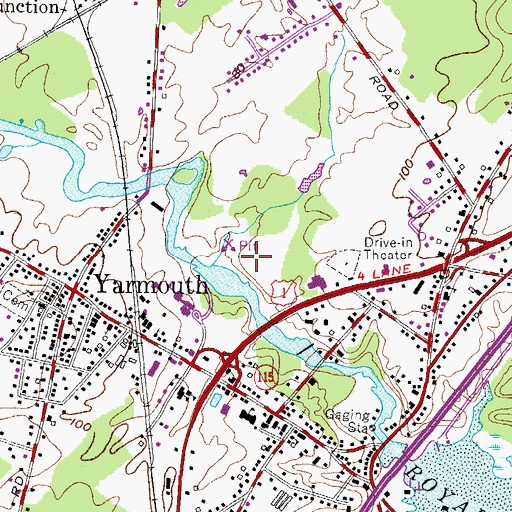 Topographic Map of Yarmouth Post Office, ME