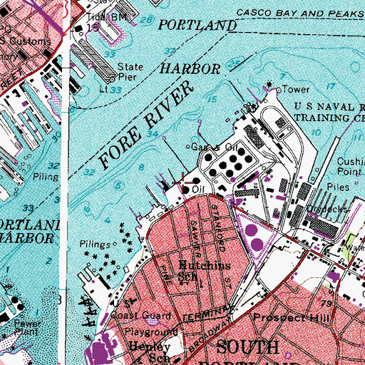 Topographic Map of Sunset Marina, ME