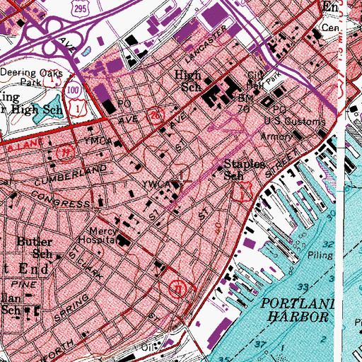 Topographic Map of The Childrens Museum of Maine, ME