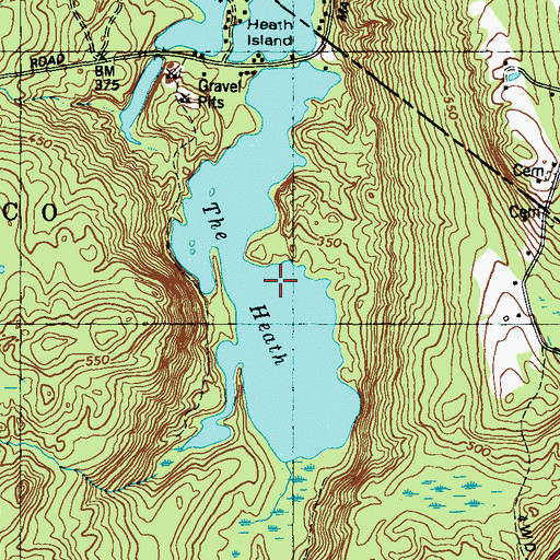 Topographic Map of The Heath, ME