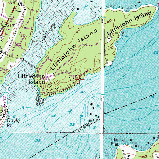 Topographic Map of Town Landing, ME