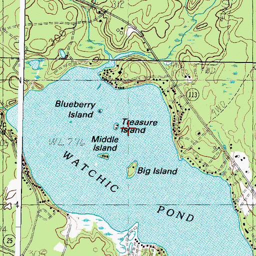 Topographic Map of Treasure Island, ME