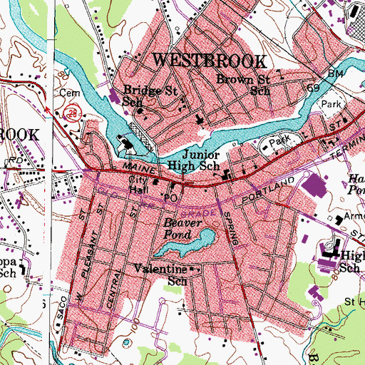 Topographic Map of Trinity Lutheran Church, ME