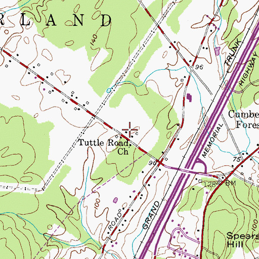 Topographic Map of Tuttle Road School (historical), ME