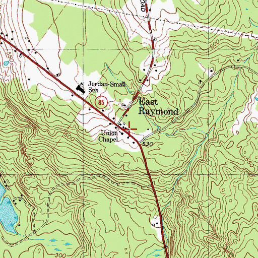 Topographic Map of Union Chapel, ME