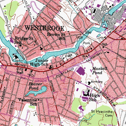Topographic Map of Unitarian Universalist Church, ME