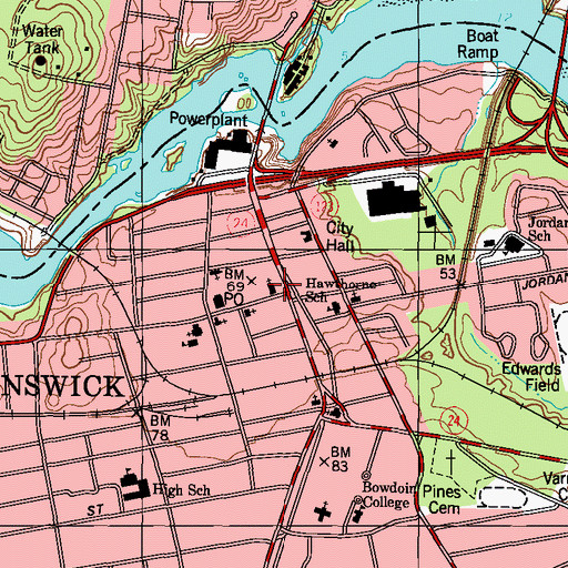 Topographic Map of Unitarian Universalist Church, ME