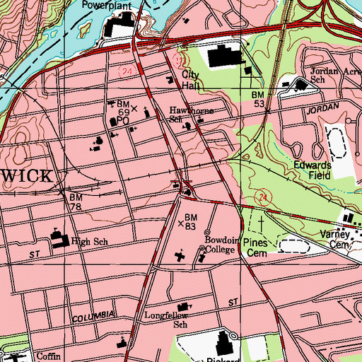 Topographic Map of Unitarian Universalist Church, ME