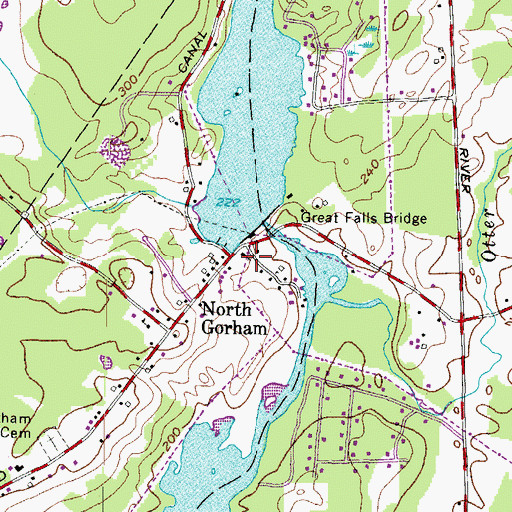 Topographic Map of United Church of Christ at North Gorham, ME