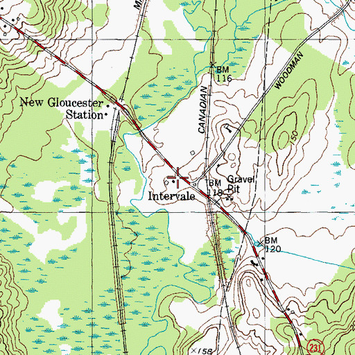 Topographic Map of Universalist Meeting House, ME