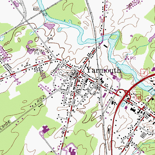 Topographic Map of Upper Village (historical), ME