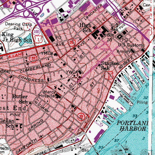 Topographic Map of Uptown Artwork, ME