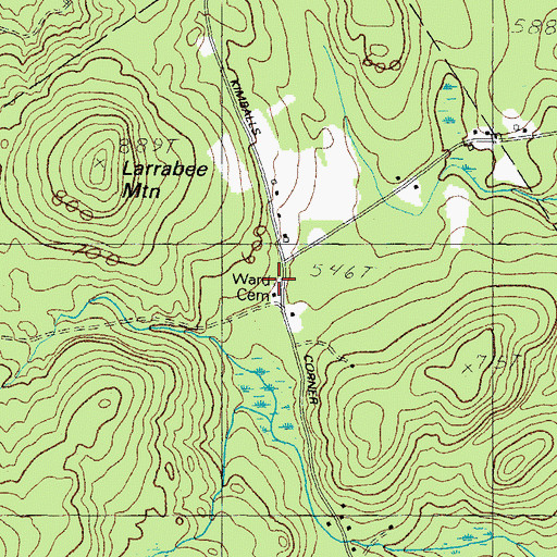 Topographic Map of Ward Cemetery, ME