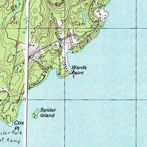 Topographic Map of Wards Point, ME