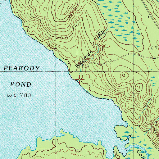 Topographic Map of Weeman Brook, ME