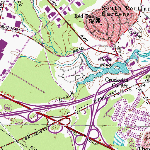 Topographic Map of Lone Creek Village (historical), ME