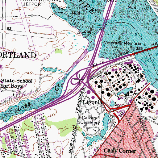 Topographic Map of Interchange 4, ME