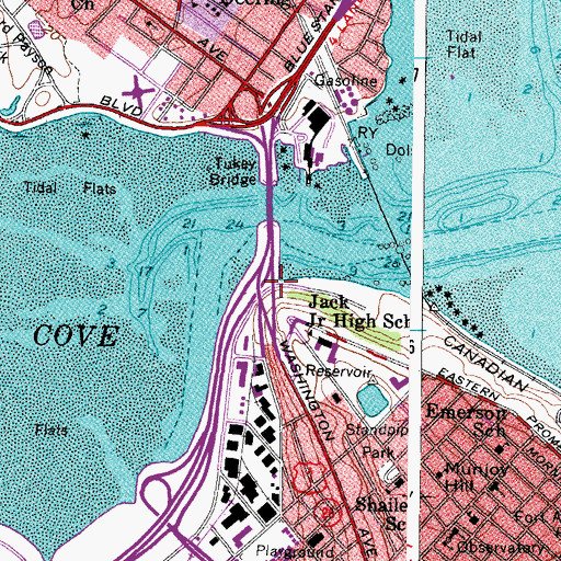 Topographic Map of Interchange 7, ME