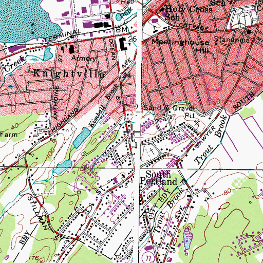 Topographic Map of First Baptist Church, ME