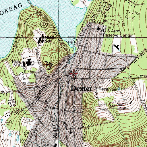 Topographic Map of Abbot Memorial Library, ME
