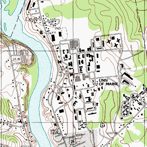 Topographic Map of Alumni Hall, ME