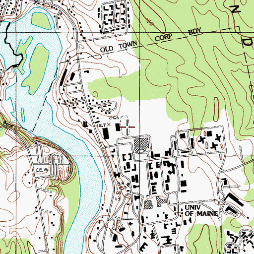 Topographic Map of Alumni Stadium, ME