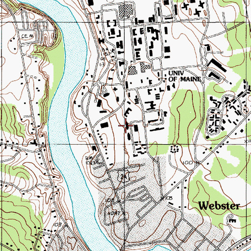Topographic Map of Aroostook Hall, ME
