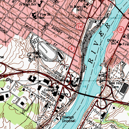Topographic Map of Bangor Auditorium, ME