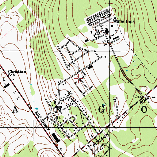 Topographic Map of Bangor Baptist Church, ME