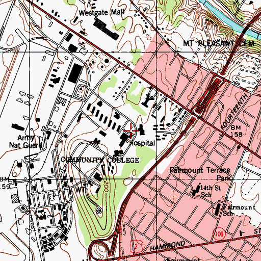 Topographic Map of Bangor City Nursing Facility, ME