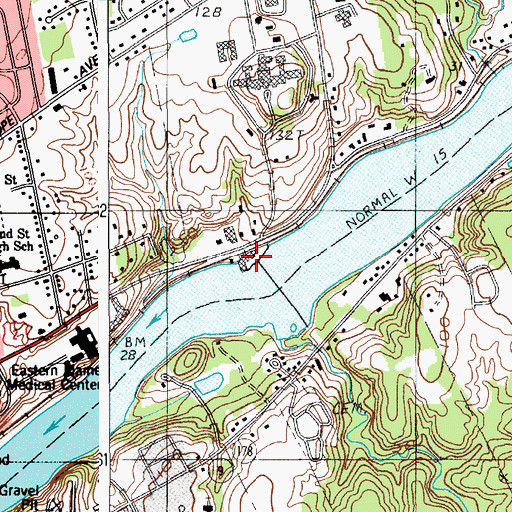 Topographic Map of Bangor Dam and Salmon Pool Park, ME