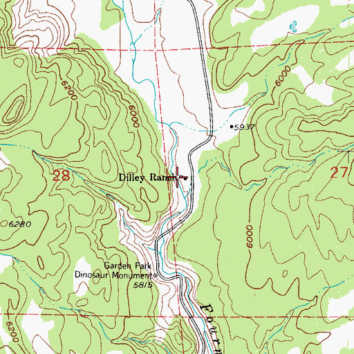 Topographic Map of Dilley Ranch, CO