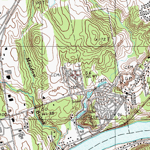 Topographic Map of Beth Abraham Cemetery, ME