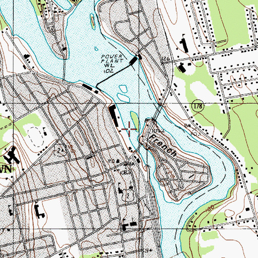 Topographic Map of Binette Park, ME