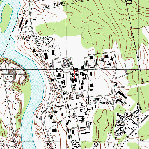 Topographic Map of Boardman Hall, ME