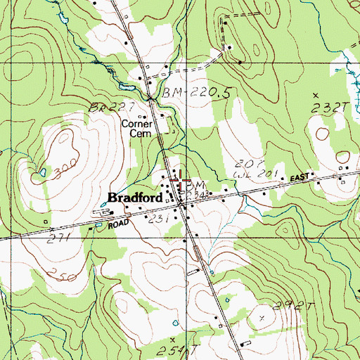 Topographic Map of Bradford Baptist Church, ME
