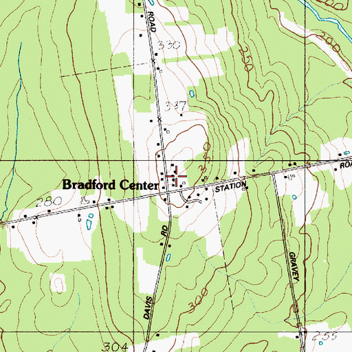 Topographic Map of Bradford Post Office, ME