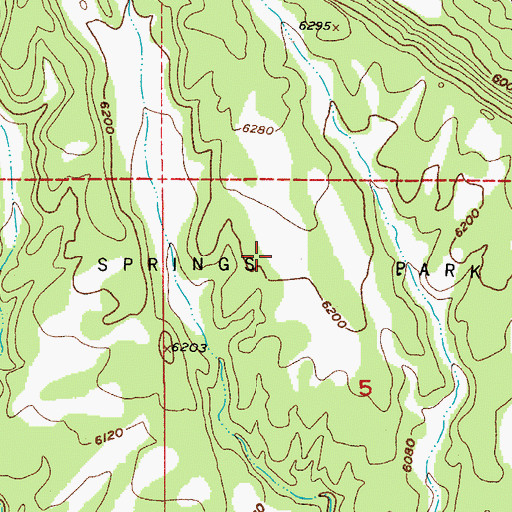 Topographic Map of Soda Springs Park, CO