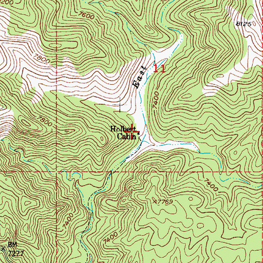 Topographic Map of Holbert Cabin, CO