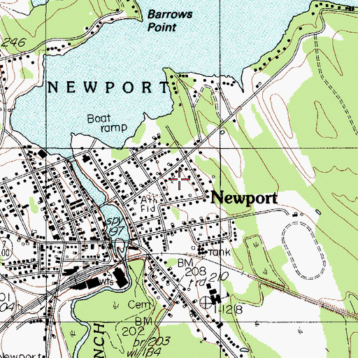 Topographic Map of Calvary Baptist Church, ME