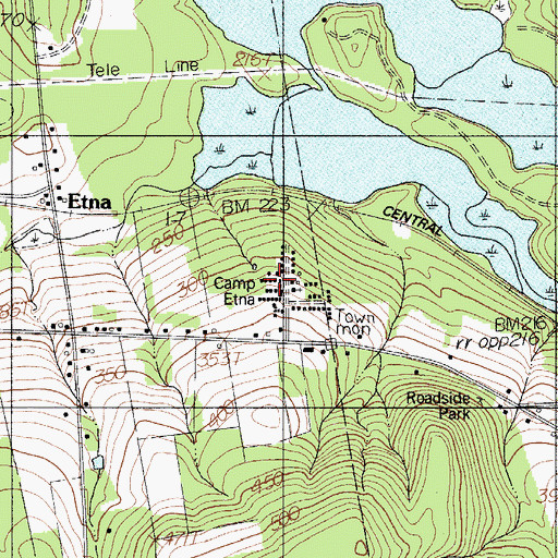 Topographic Map of Camp Etna, ME