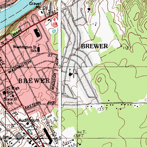 Topographic Map of Capri Street School (historical), ME