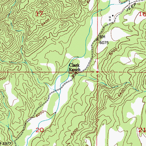 Topographic Map of Clark Ranch, CO