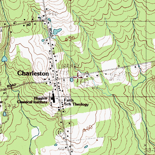 Topographic Map of Charleston Post Office, ME