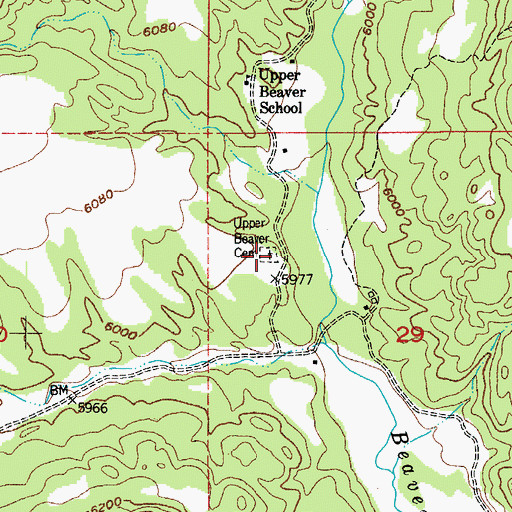Topographic Map of Upper Beaver Cemetery, CO