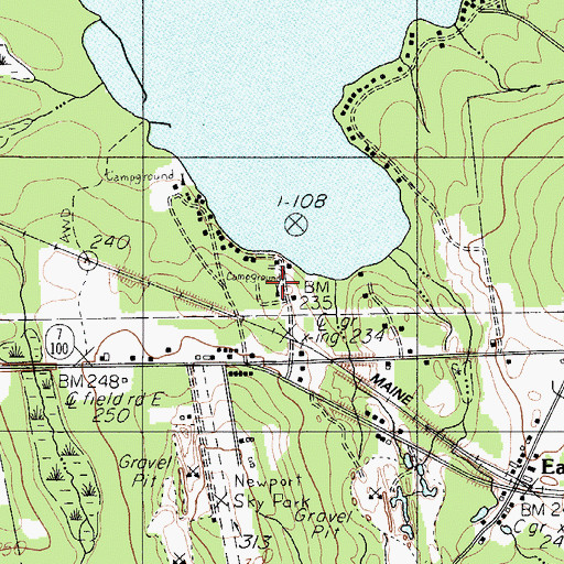 Topographic Map of Christies Campground, ME